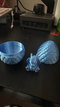 3D Printed Dragon Egg with Mini Dragon Figurine