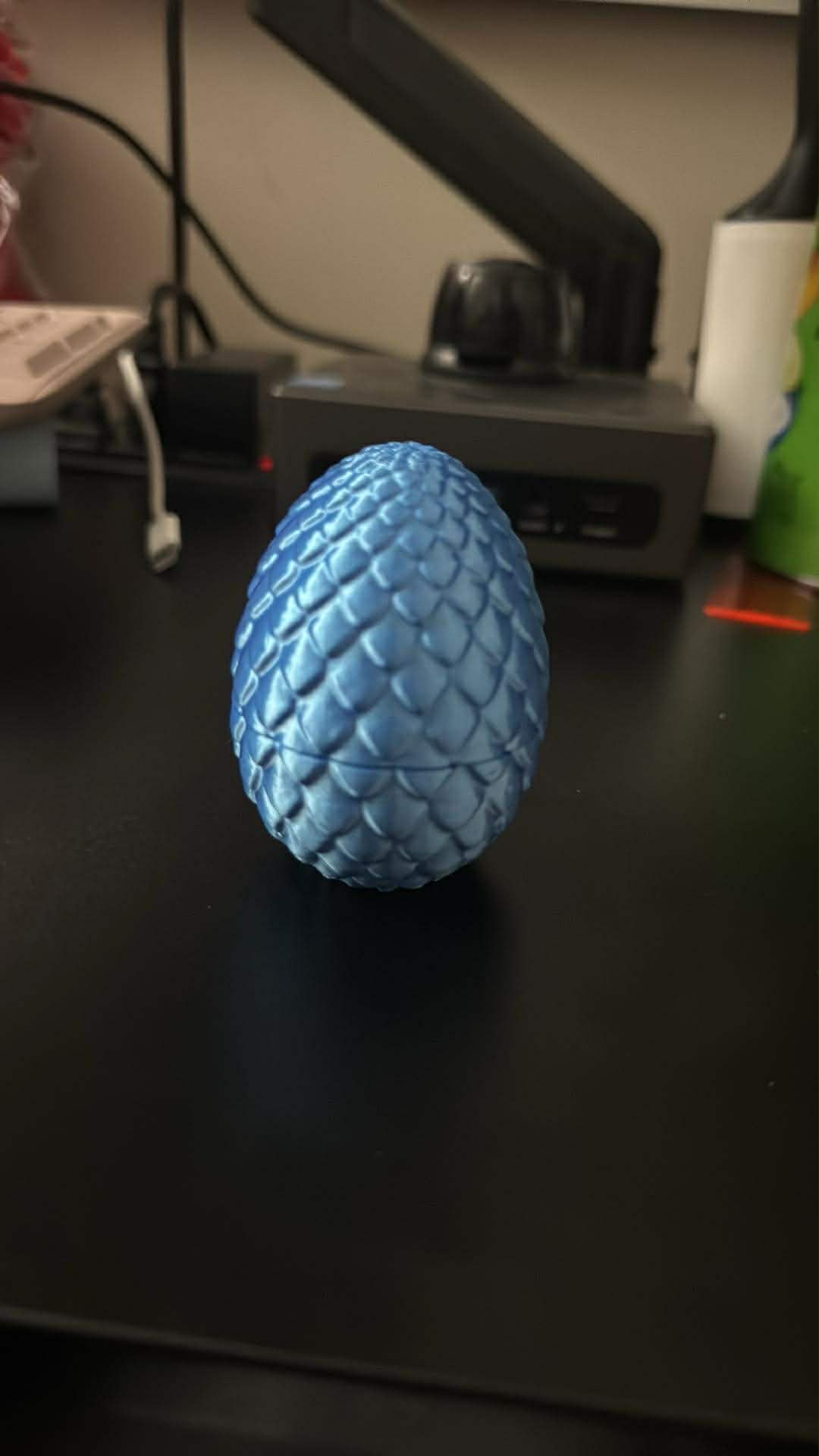 3D Printed Dragon Egg with Mini Dragon Figurine