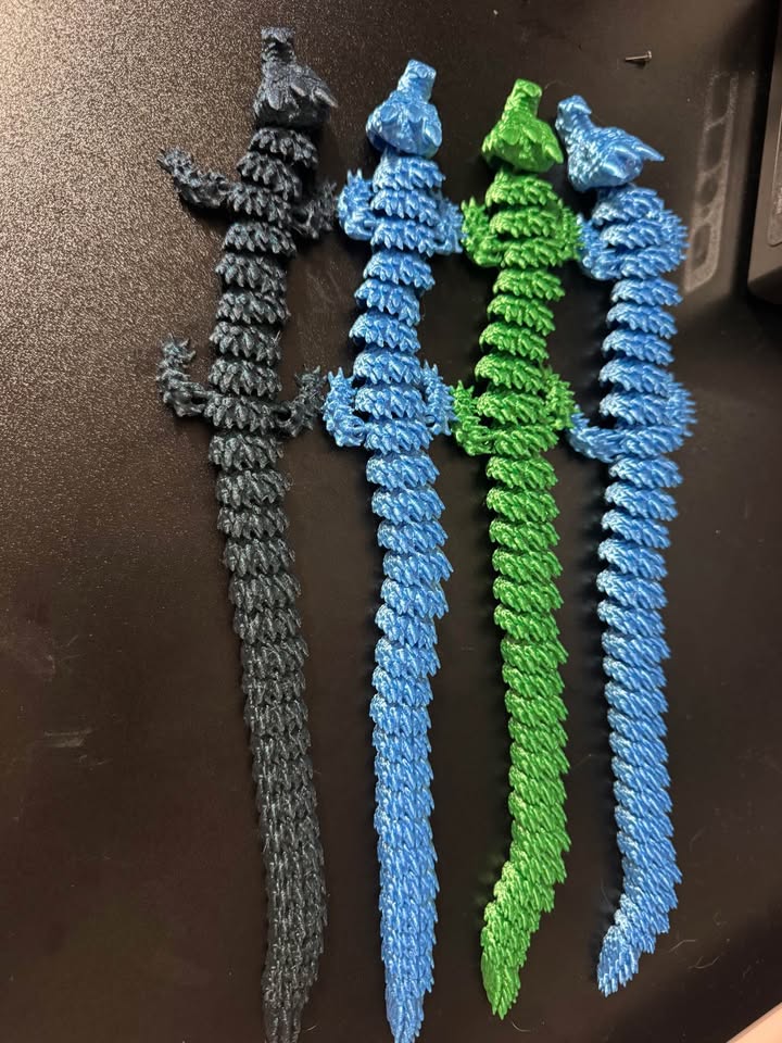 Articulated 3D Printed Dragons