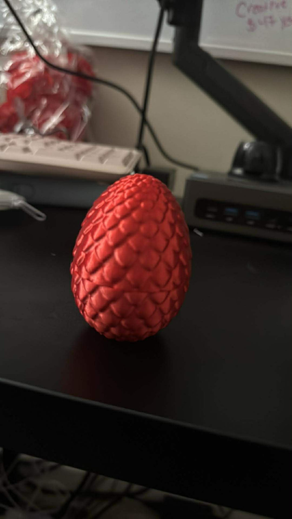 3D Printed Dragon Egg with Mini Dragon Figurine