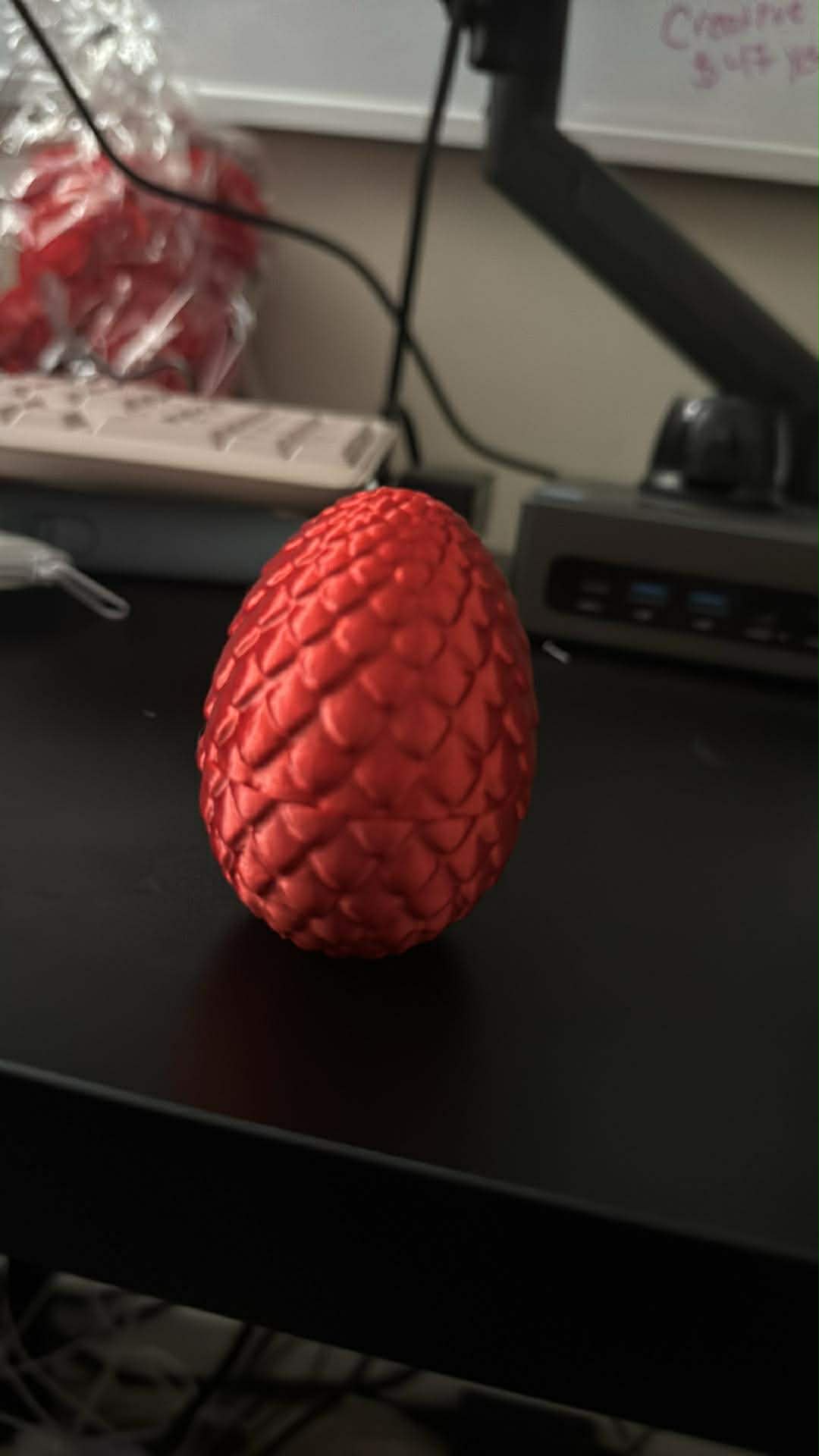 3D Printed Dragon Egg with Mini Dragon Figurine